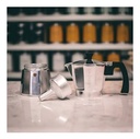 Cafetera Italiana Moka Grosche Milano 3 Tazas Plata Plateado