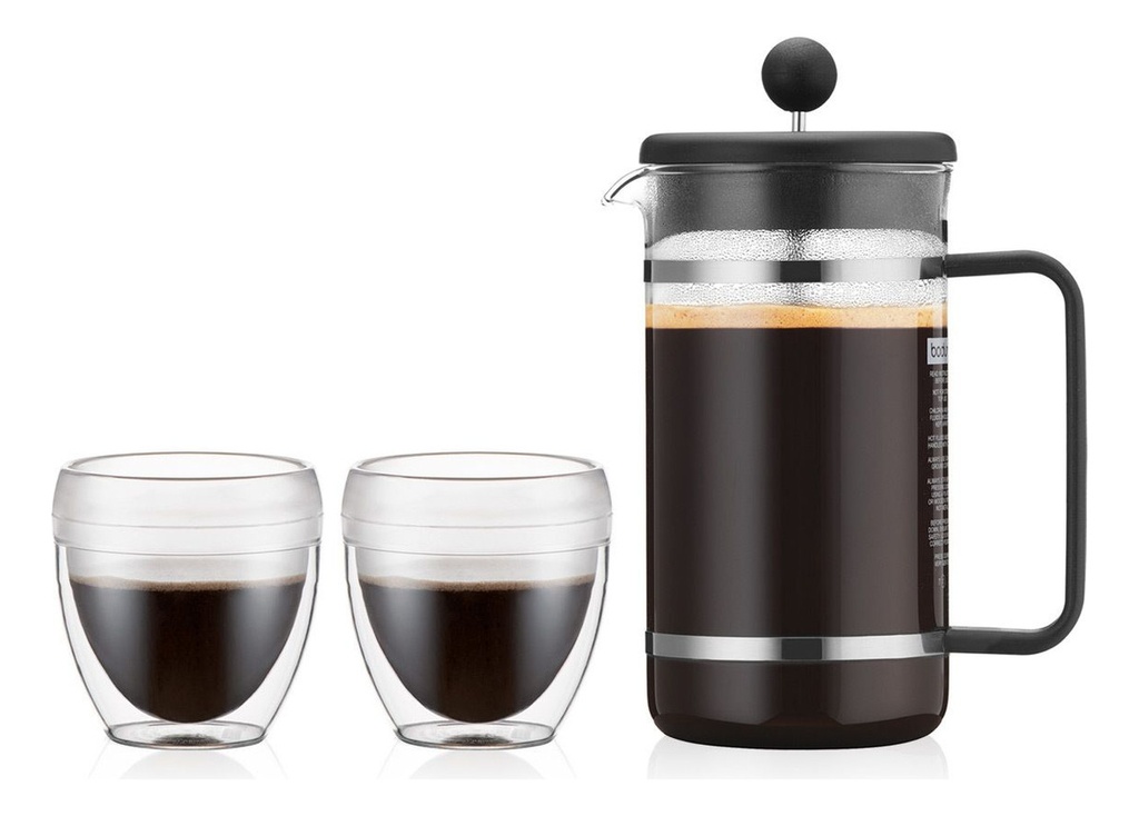 Cafetera Francesa Bodum Bistro 1l + 2 Vasos Pavina Térmico