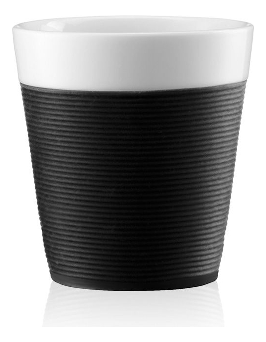 2 Vasos Porcelana Bistro Bodum 300cc Antideslizante Silicona