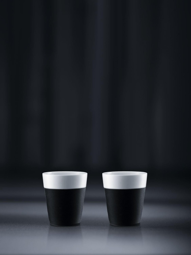 2 Vasos Porcelana Bodum Bistro 170cc Antideslizante Silicona
