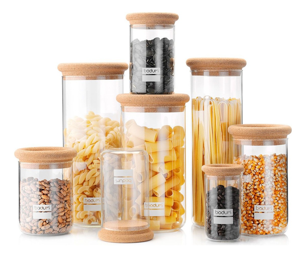 Frasco Vidrio Almacenamiento Bodum 1 Lt Yohki Tapa Corcho