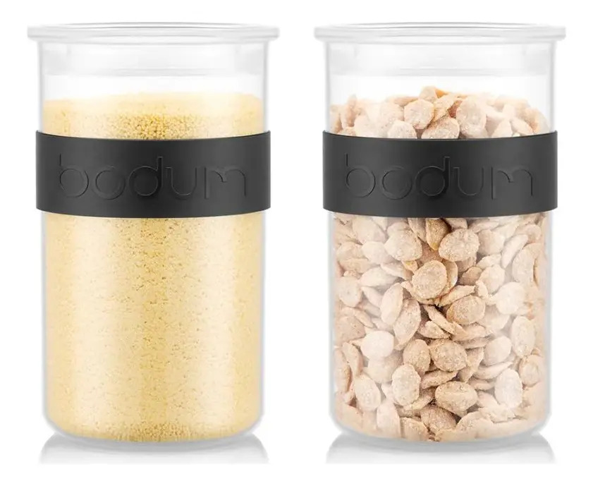 2x Frasco Plástico Almacenamiento Bodum 600 Cc Presso Tapa