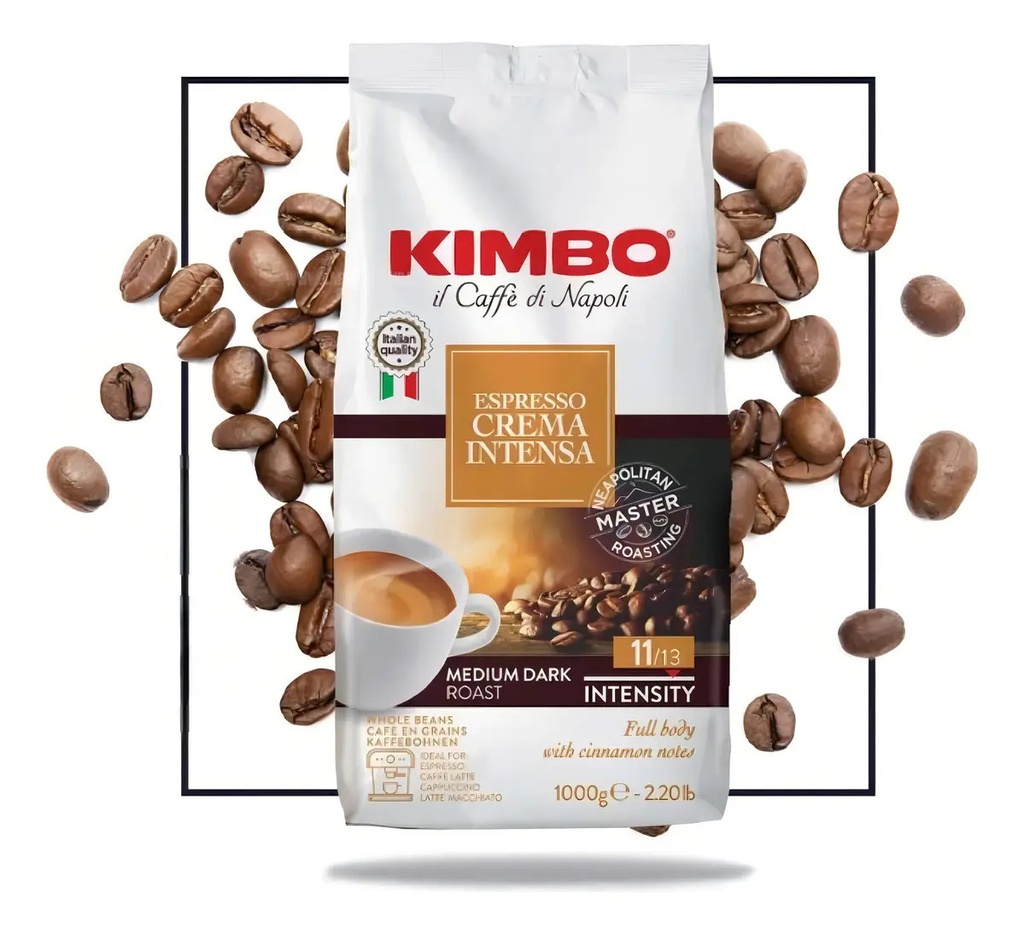 Cafe Grano Kimbo Crema Intensa 1kg 65% Arábica / 35% Robusta