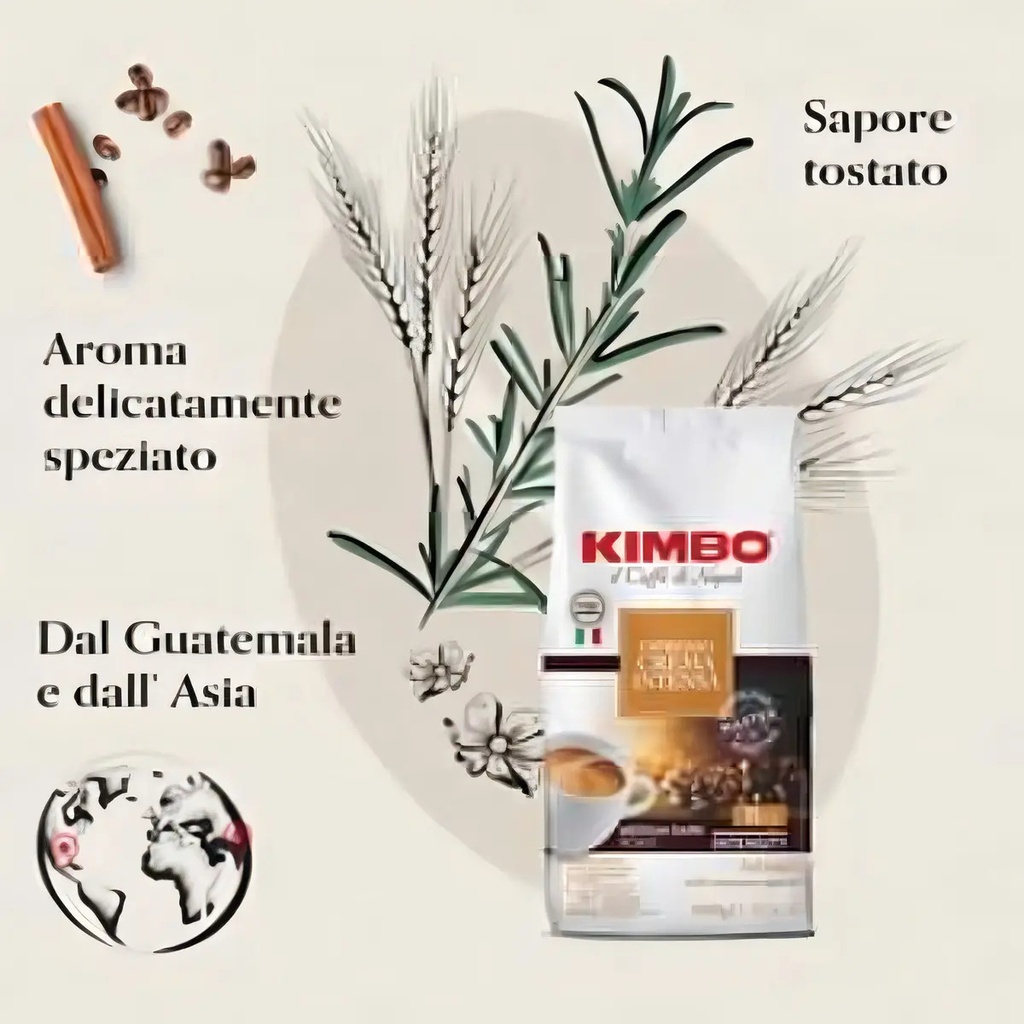 Cafe Grano Kimbo Crema Intensa 1kg 65% Arábica / 35% Robusta