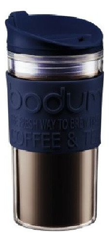 Mug Viaje Térmico Bodum Doble Pared Plástico 350cc Azul