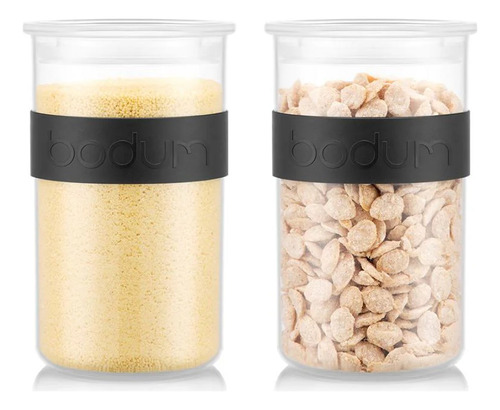 2x Frasco Plástico Almacenamiento Bodum 1 Lt Presso Tapa