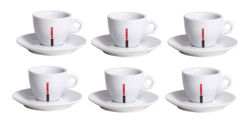 6x Taza Capuccino Kimbo Porcelana Blanco 166cc