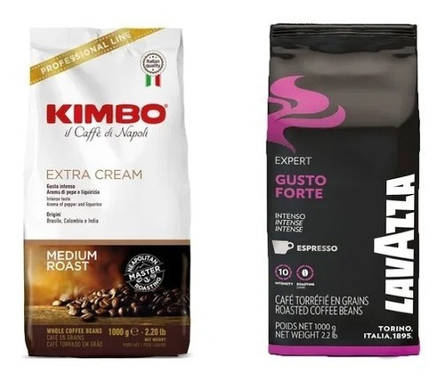 [CA0126] Pack Lavazza Gusto Forte + Kimbo Extra Cream Grano Entero