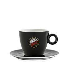 [TA0108] Taza Capuccino Vergnano Porcelana Negro Mate