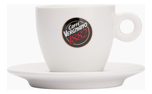 [TA0070] Taza Capuccino Vergnano Porcelana Blanco Mate