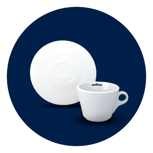 [TA0069] Taza Capuccino Lavazza Porcelana Blanco Premium