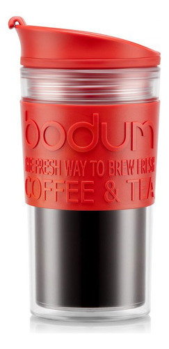 [TA0129] Mug Viaje Térmico Bodum Doble Pared Plástico 350cc Rojo